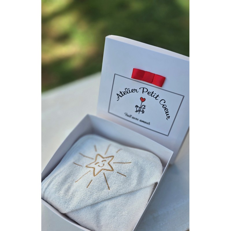 Cape de bain personnalisable 100% coton bambou