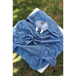 Grande cape de bain personnalisable modèle otarie – 100% coton